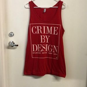 Crime By Design Red Tank Top Unisex Size L